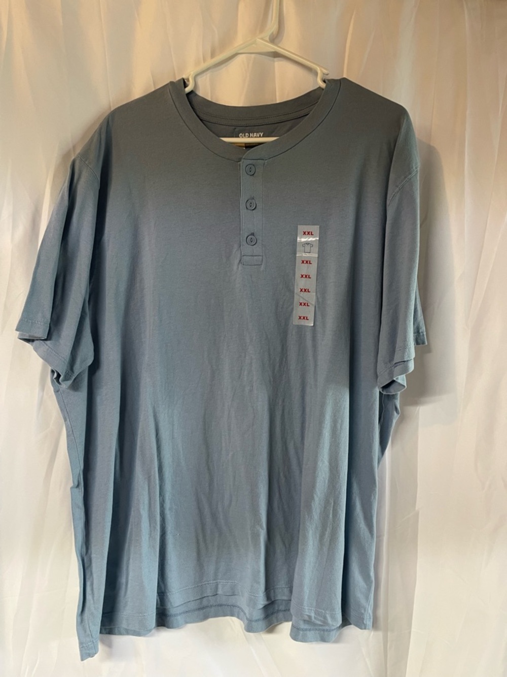 Old Navy Men's Dusty Blue Henley Short Sleeve Tee